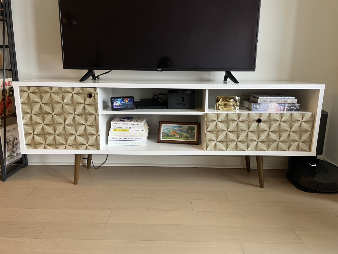 Moving Sale - White TV stand - photo 4