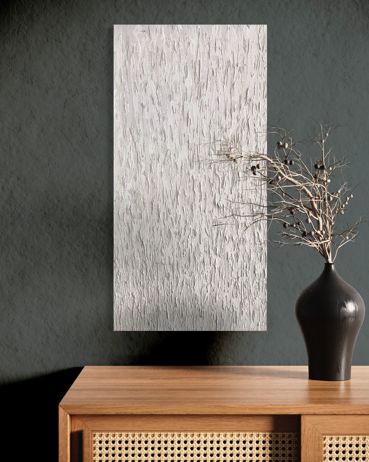 White Textured Canvas Painting - photo 2