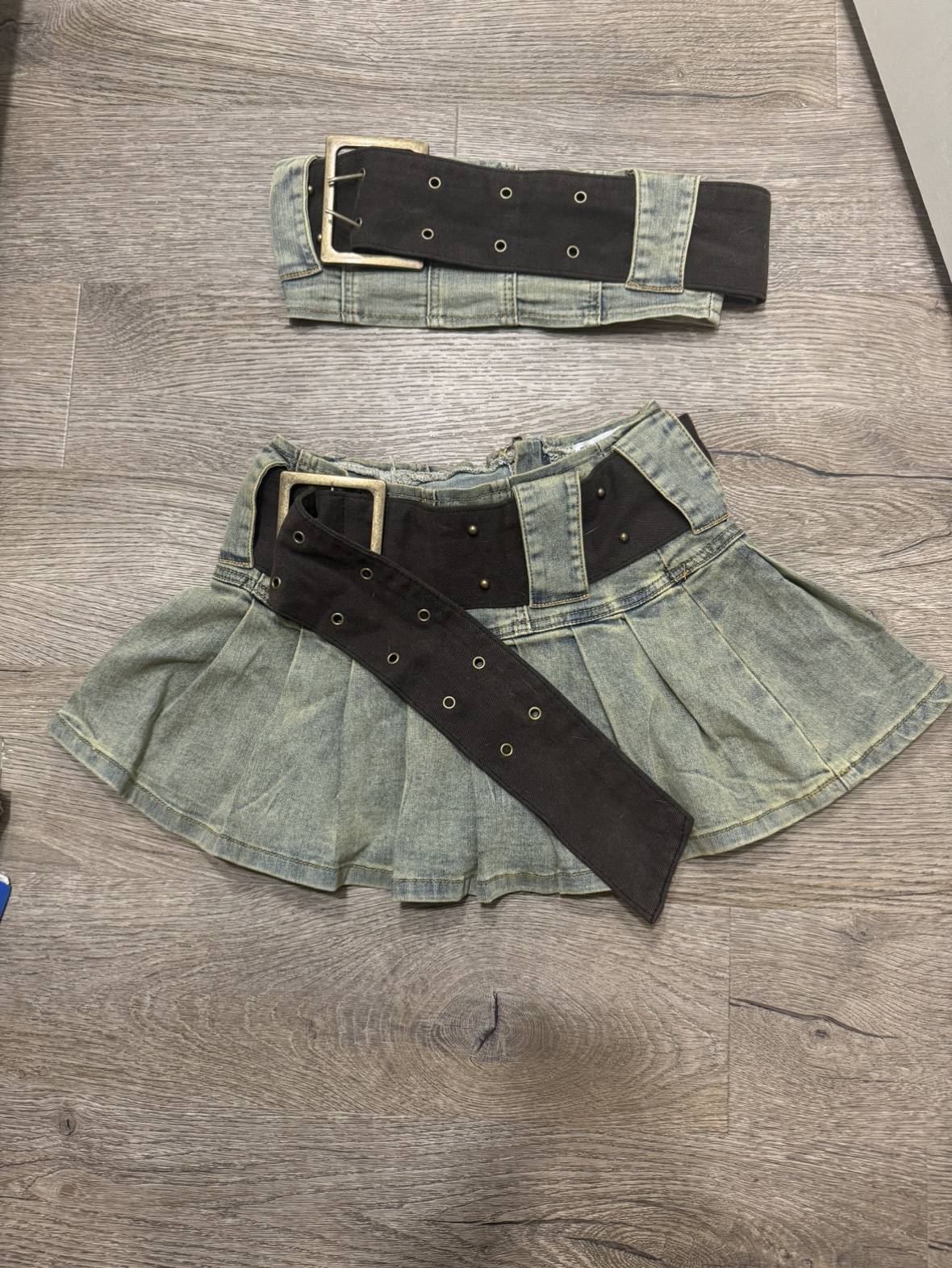 Denim Crop Top and Skirt Set - photo 5