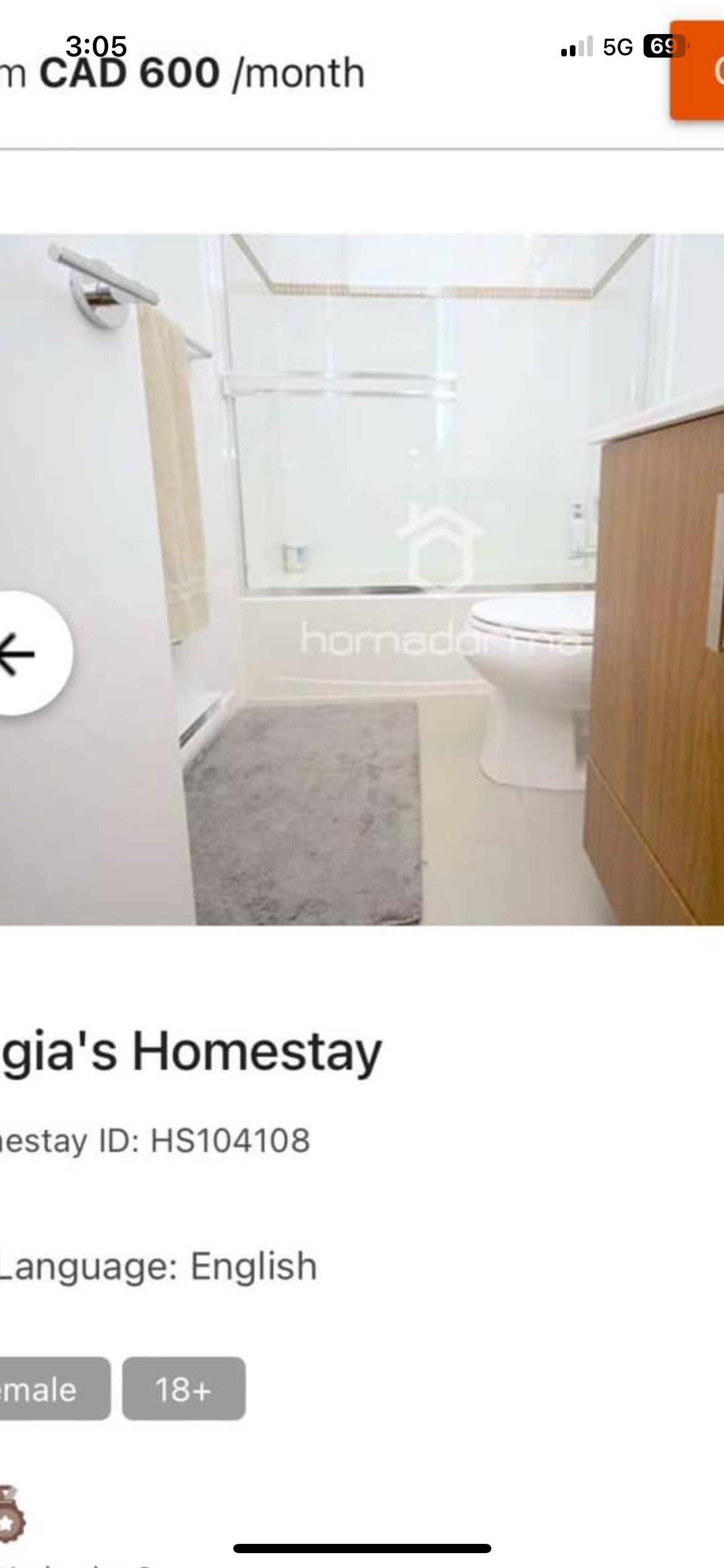 One bedroom with bathroom