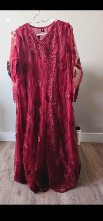 Red Embroidered Dress - photo 2