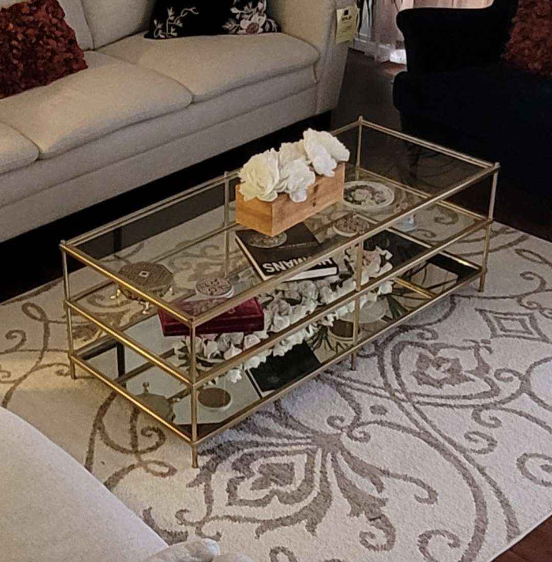 Gold Glass Coffee Table