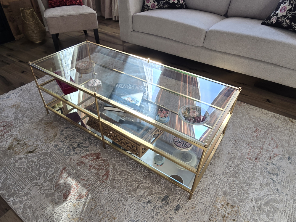 Gold Glass Coffee Table - photo 3