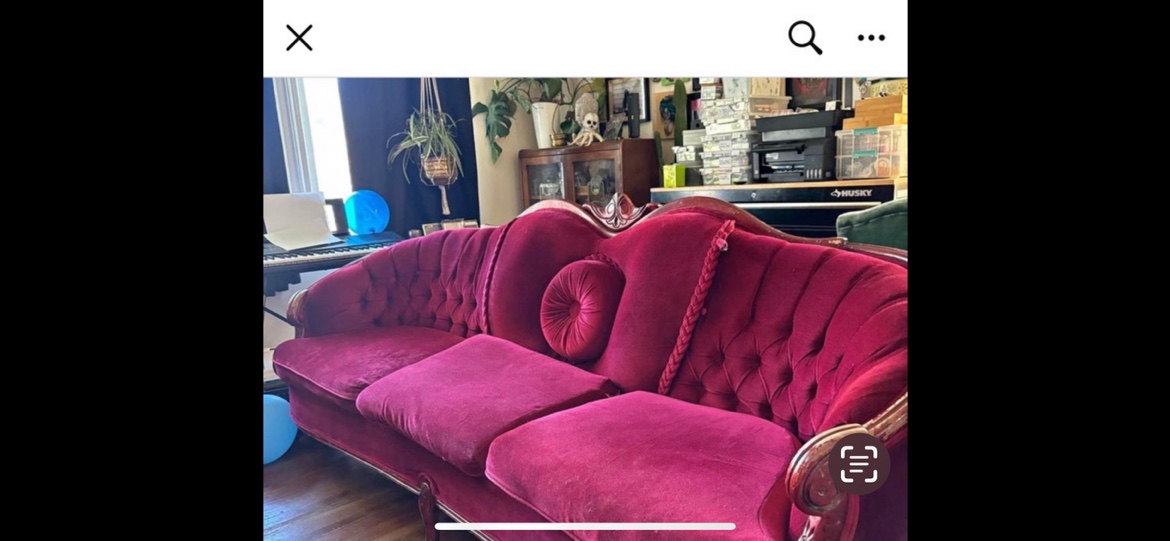 Red Velvet Sofa and Love Seat Set - photo 4