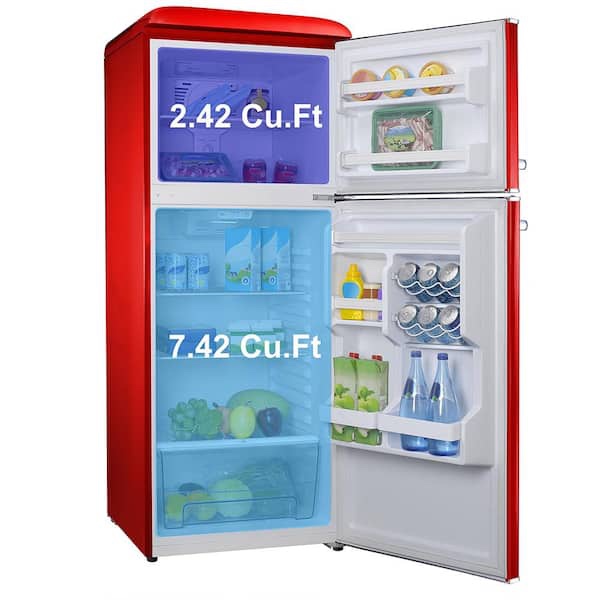 10.0 cu. ft. Retro Top Freezer Refrigerator in Red - photo 2