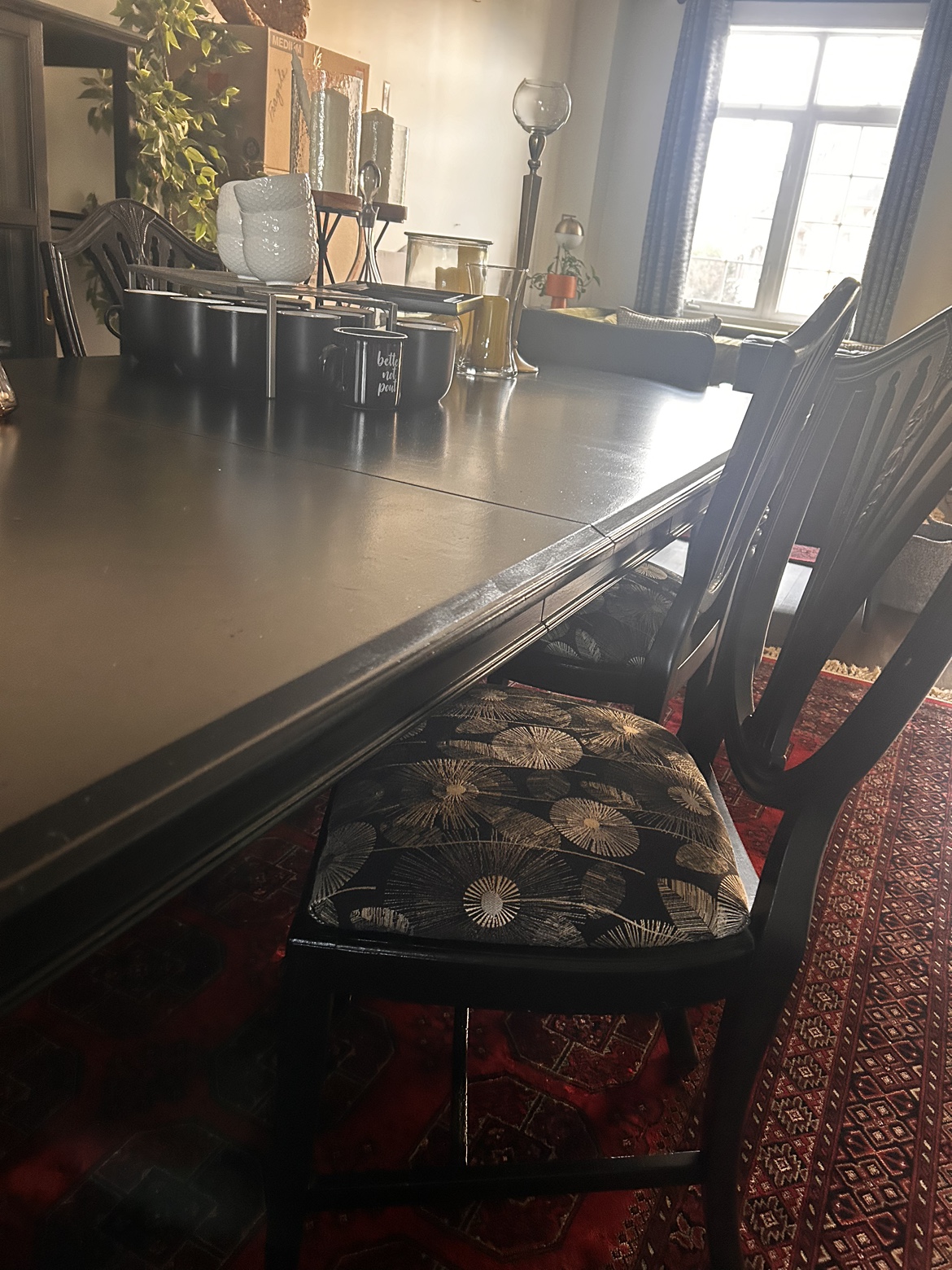 Large Black Dining Table and 4 Chairs - photo 4