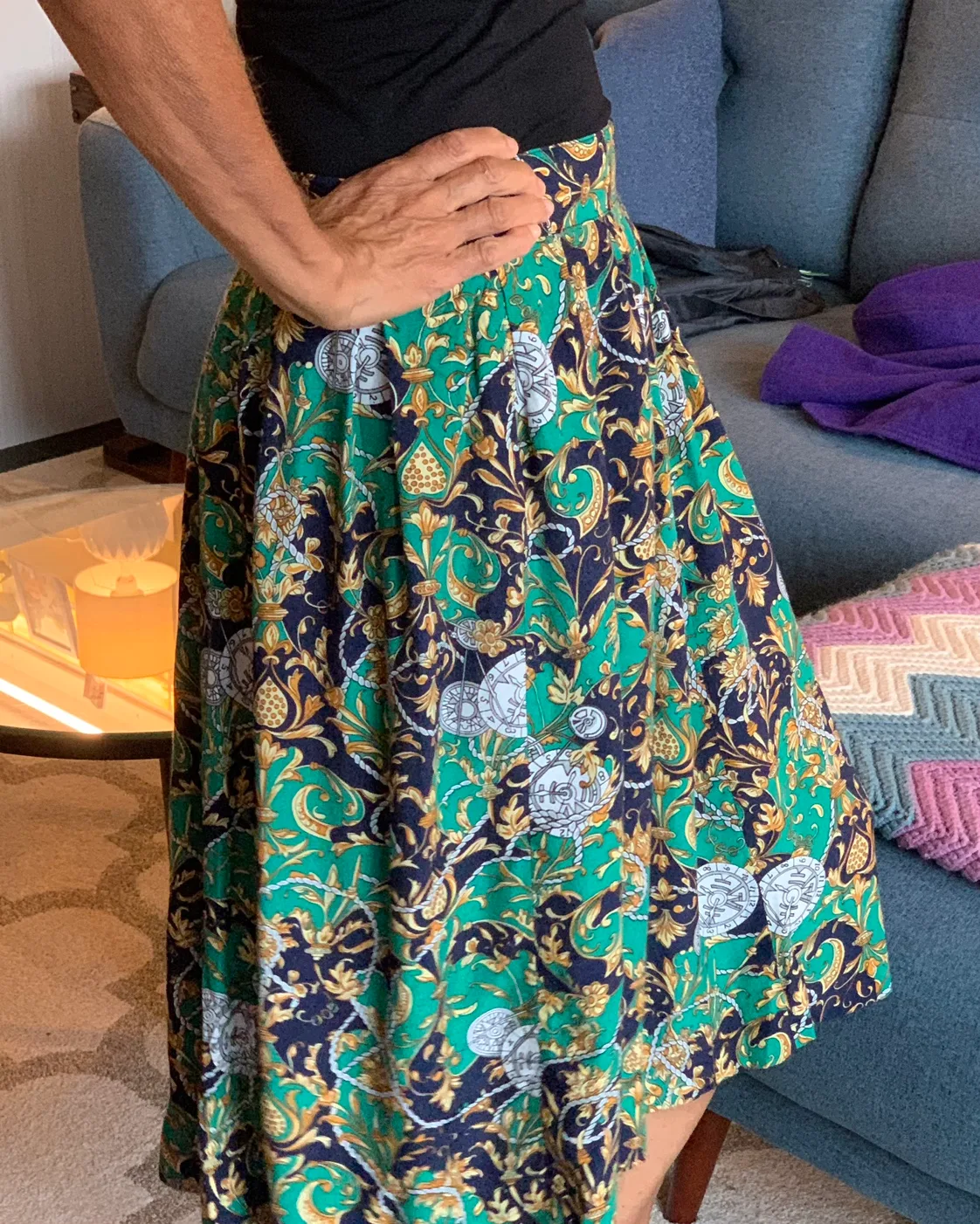 Vintage Pleated Printed Skirt image indicator(4)