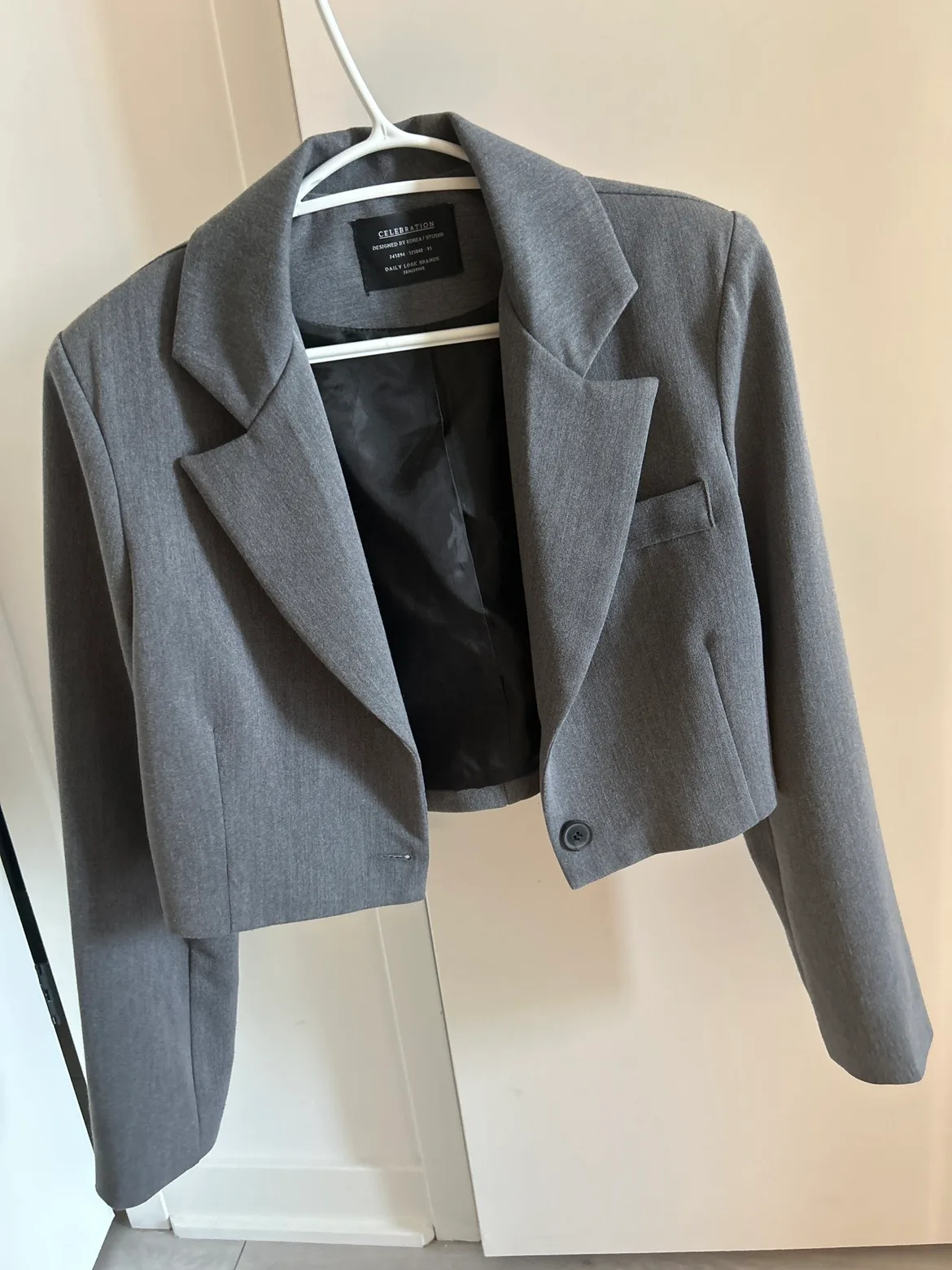 Grey Cropped Blazer thumbnail