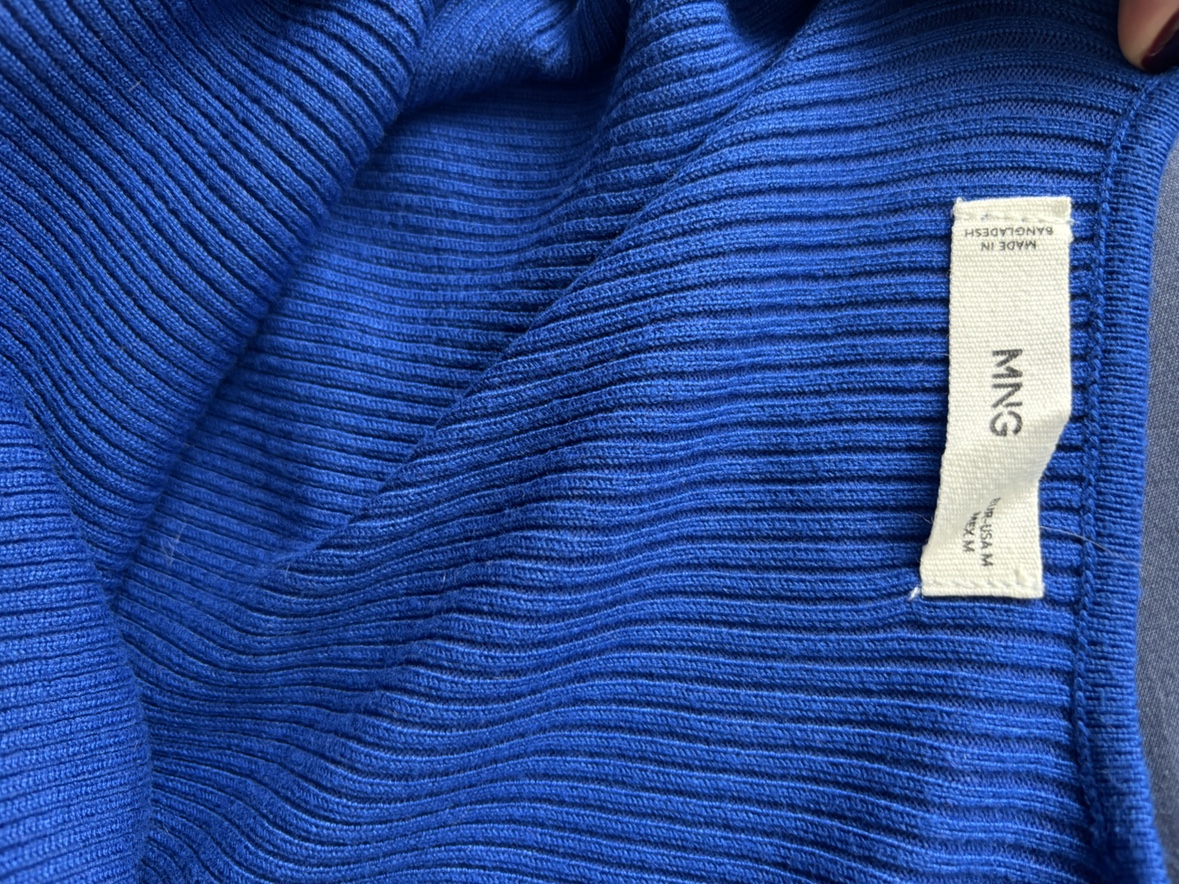 Blue Ribbed Tank Top