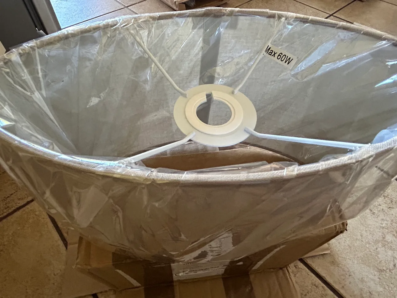 12" Grey Linen Oval Lamp Shade image indicator(3)