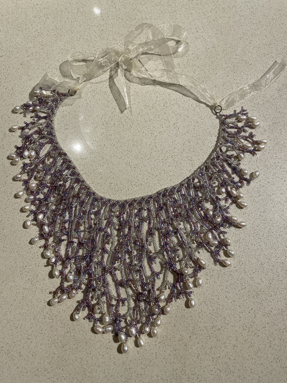 Homemade Beaded Necklace with freshwater Pearls
