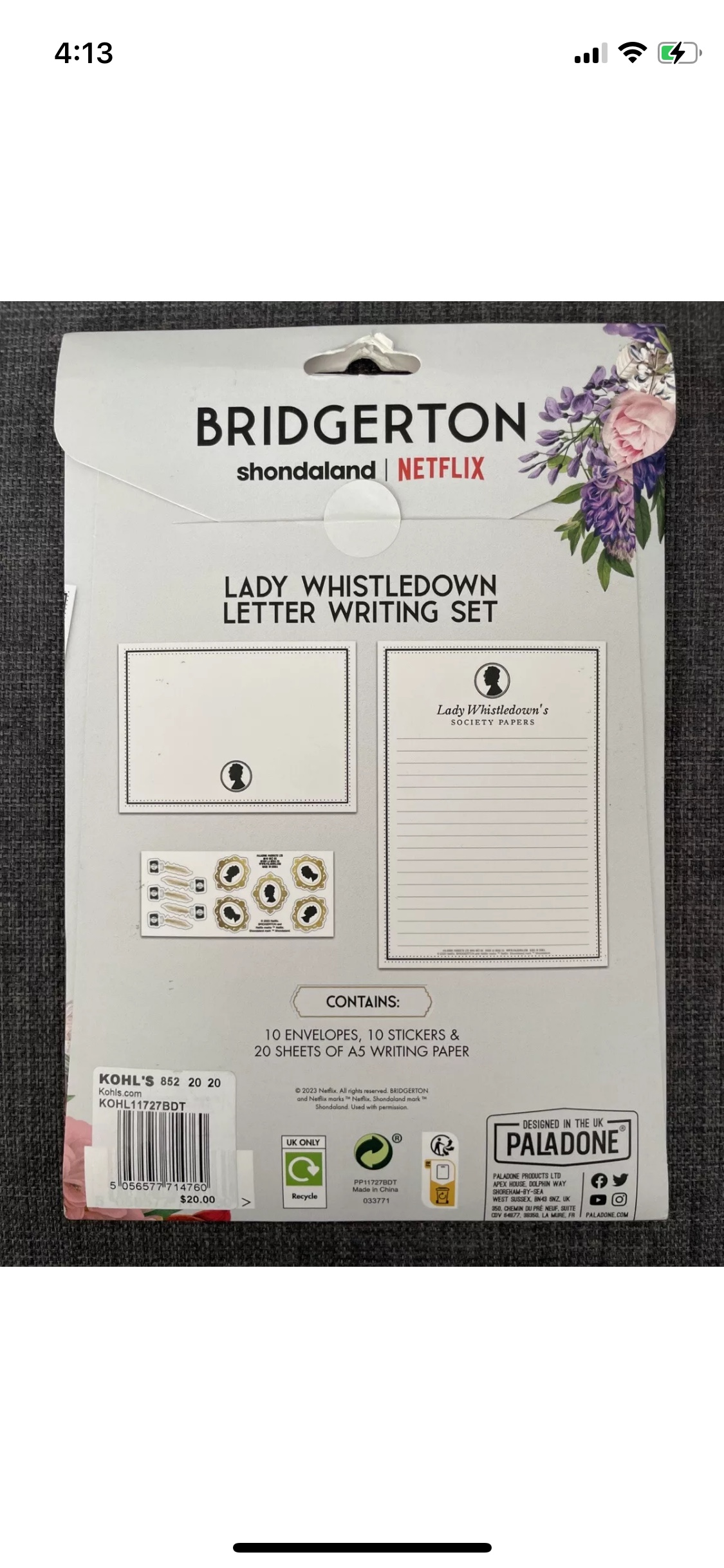 Bridgerton Lady Whistledown Letter Writing Set - photo 2
