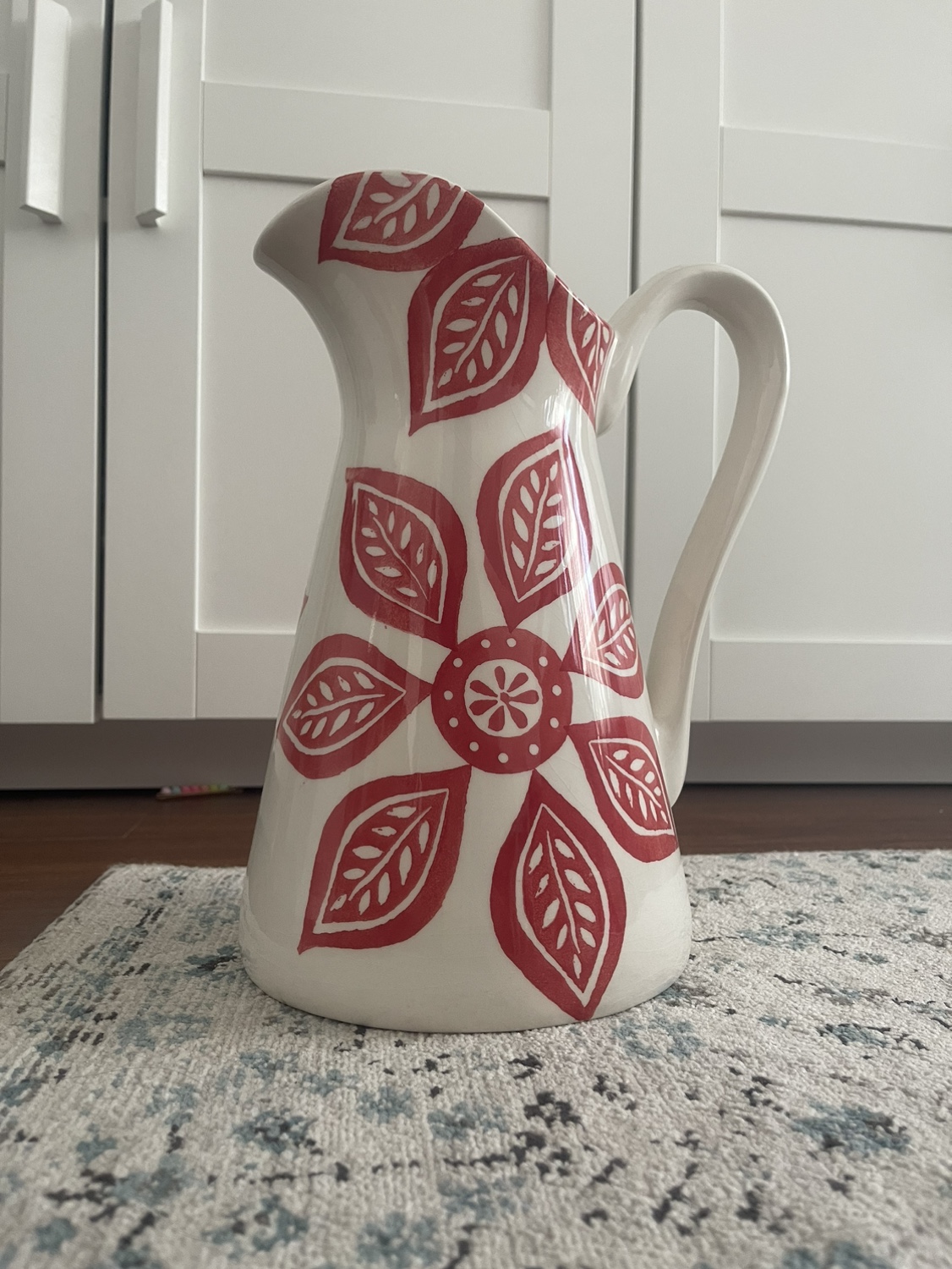 Large Red Floral Pitcher - photo 5