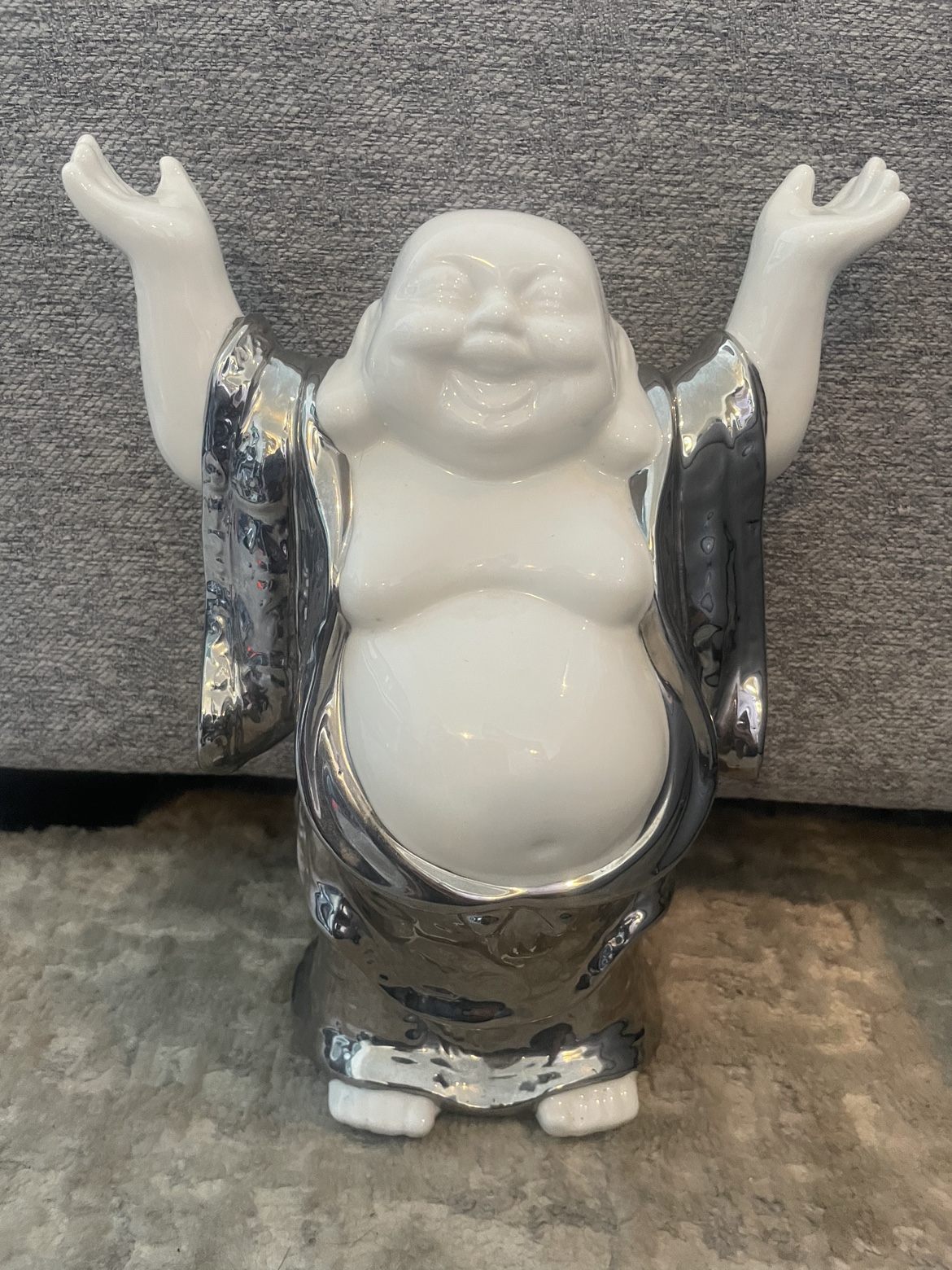 Stainless steel doublesided laughing on sale Buddha