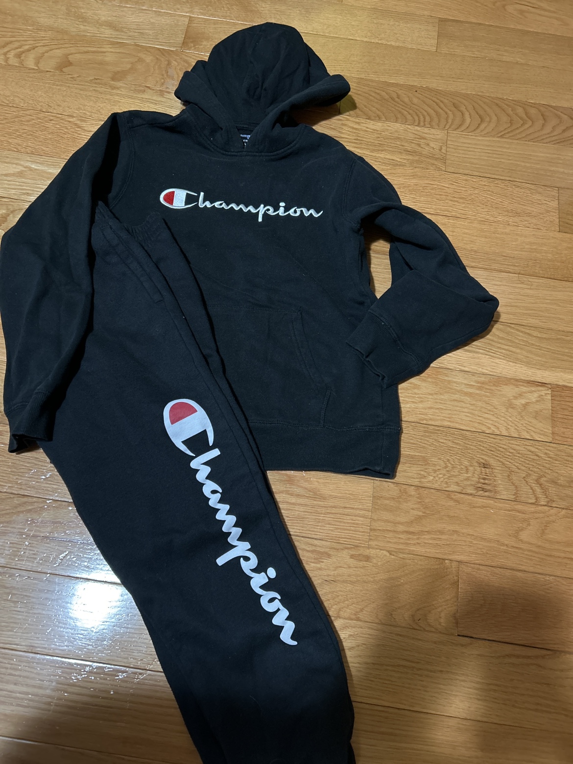 Champion hoodie and pants set sale