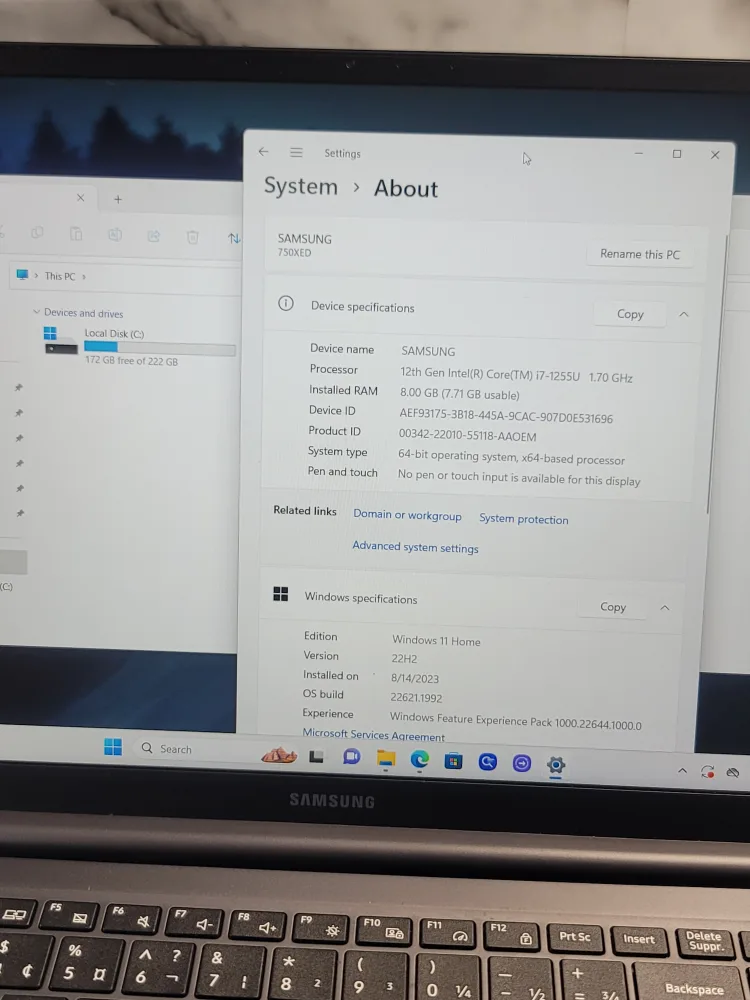 Samsung Notebook Corei7 12 generation image indicator(4)
