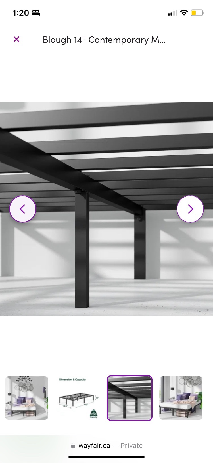 Queen Size Black Metal Bed Frame - photo 4
