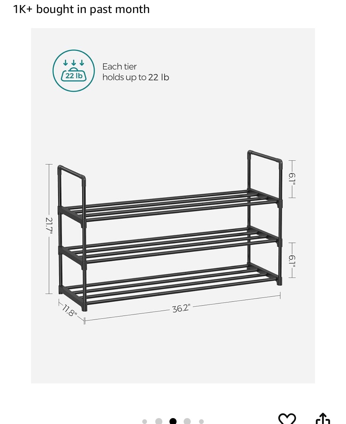 3-Tier Shoe Rack - photo 3