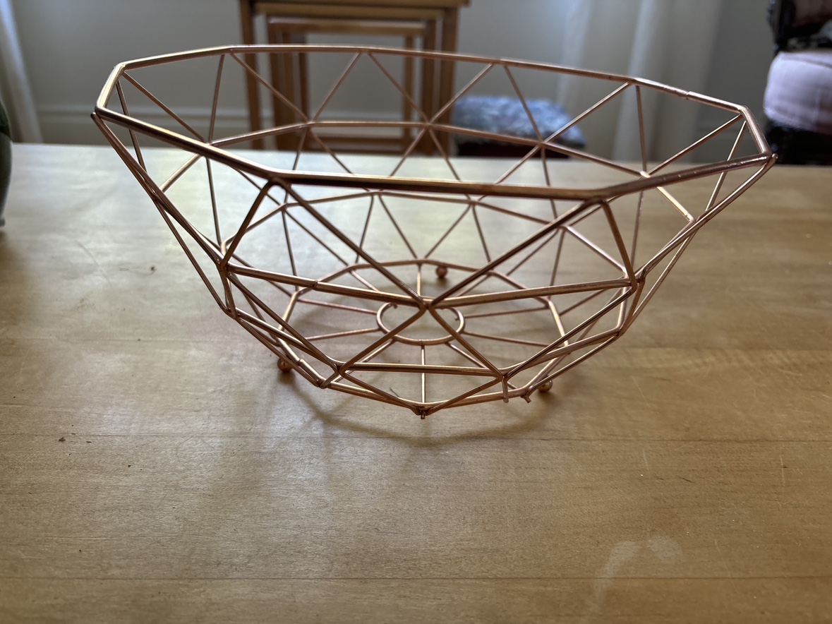 Rose Gold Geometric Wire Basket - photo 2