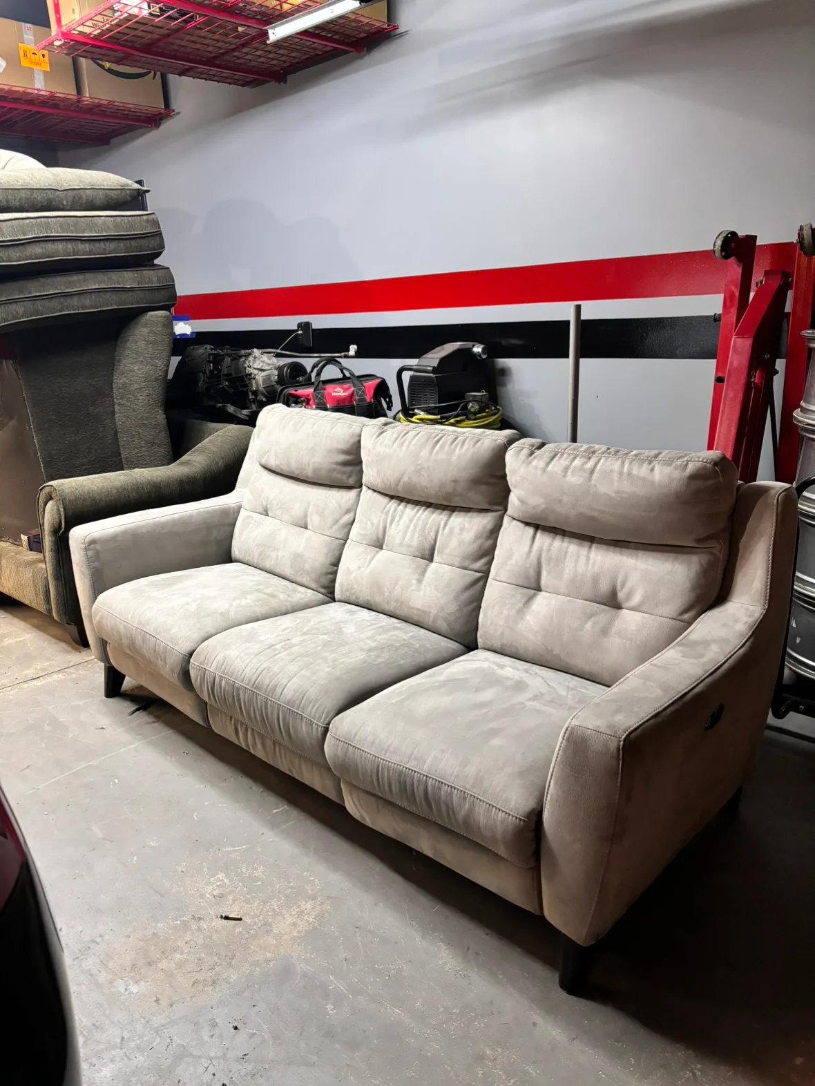 Electric recliner USB gray comfortable couch