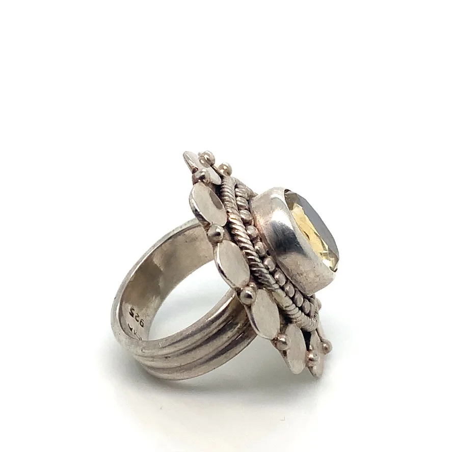 Smoky Quartz Sterling silver cocktail ring image indicator(10)