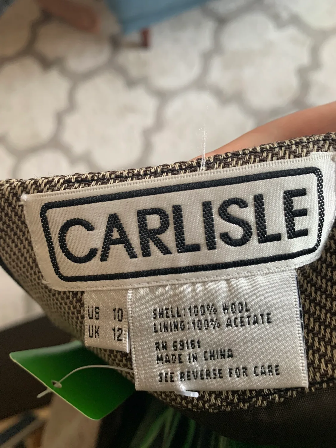 90s Brown & Tan Herringbone Skirt | 100% Wool | Fully Lined image indicator(8)