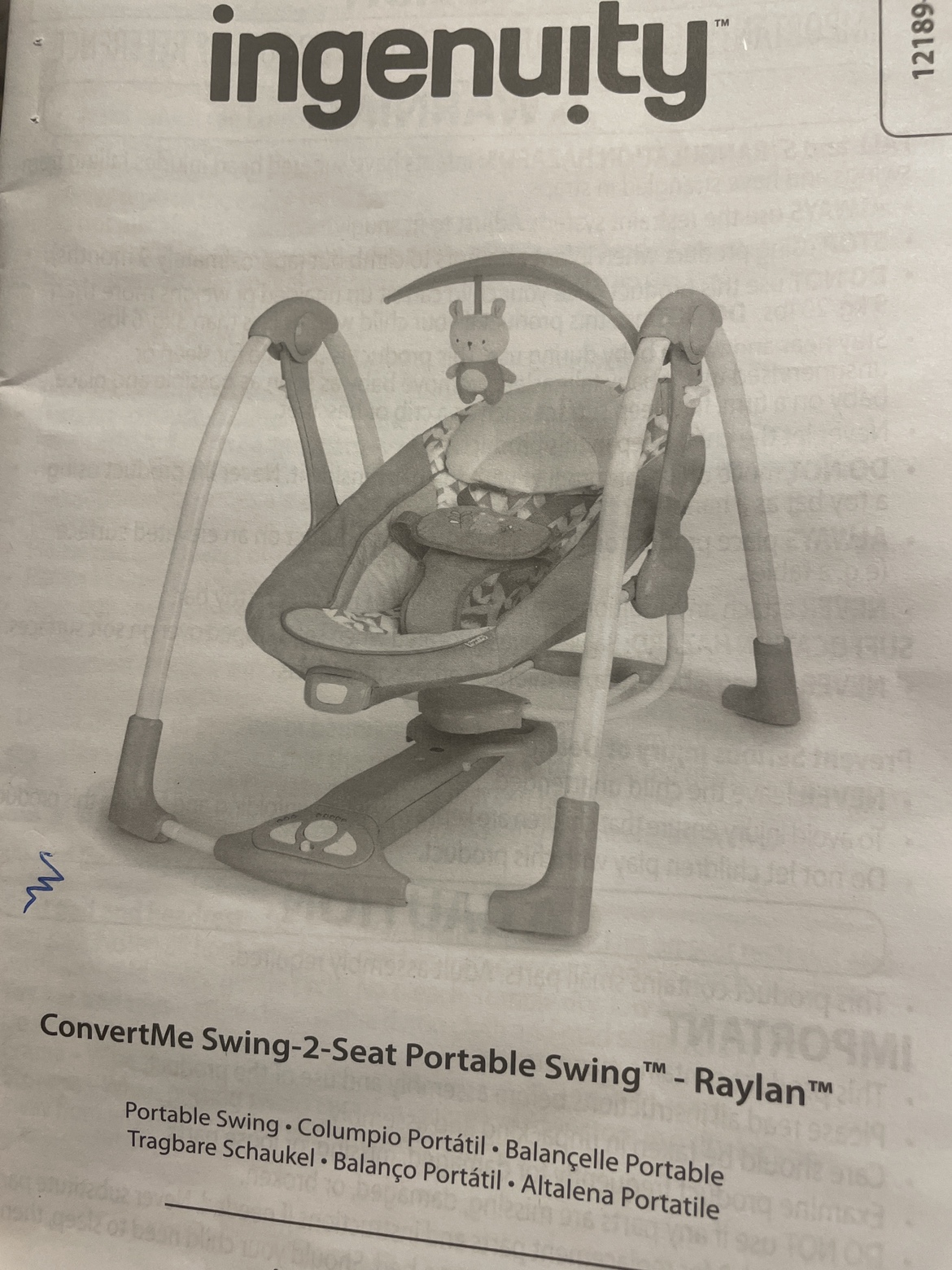 Ingenuity ConvertMe Swing-2-Seat Portable Swing