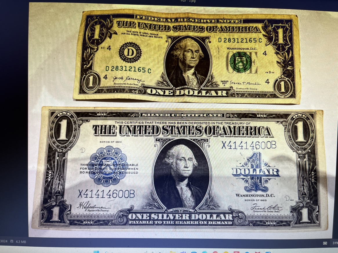1923 $1 Large Blue Seal Silver Certificate Bill - photo 5