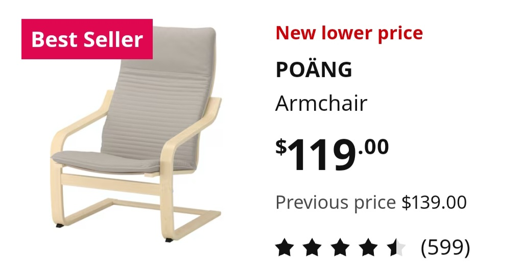 IKEA POÄNG Armchair and Ottoman - photo 3
