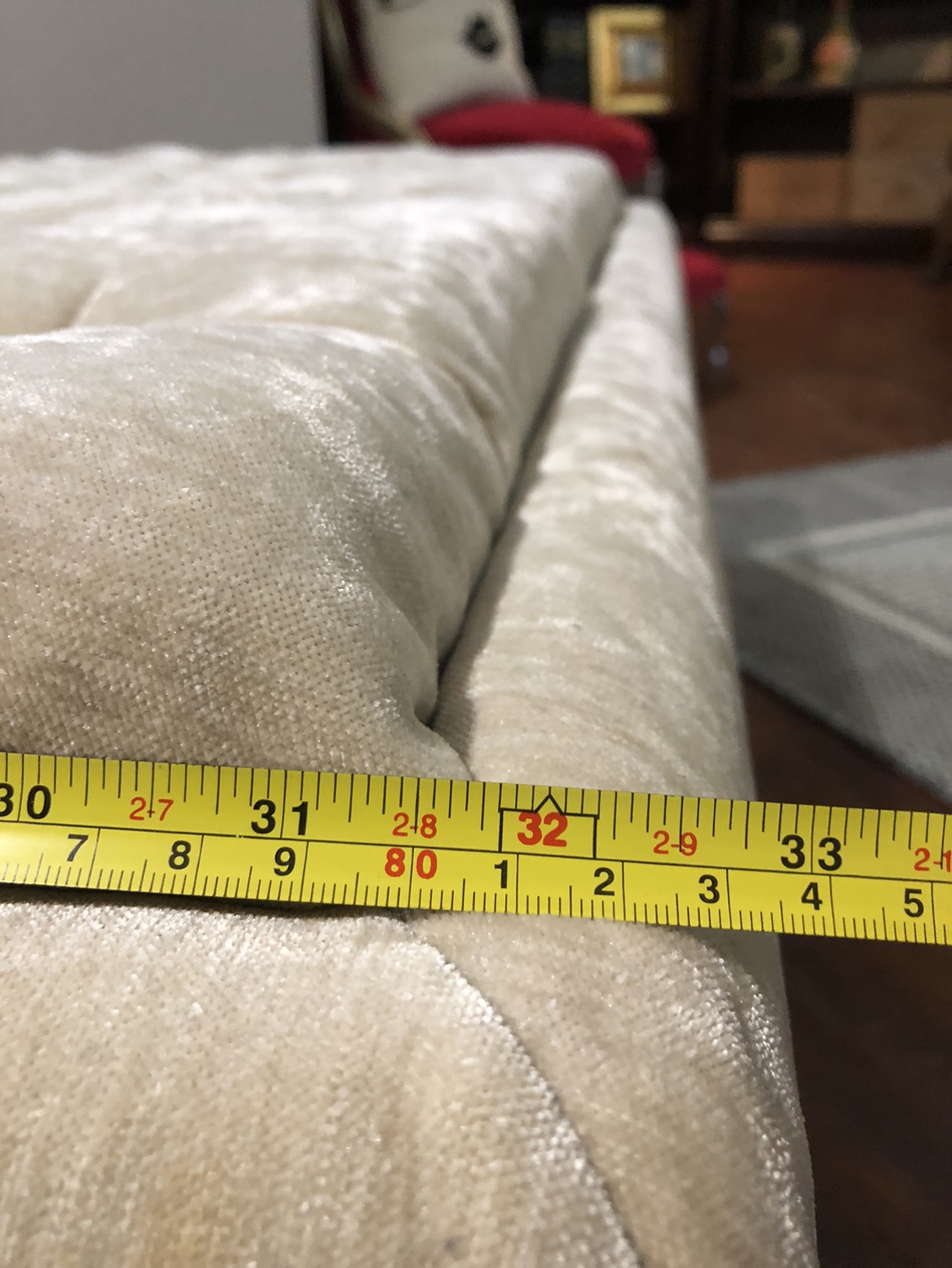 Beige Tufted Ottoman - photo 3