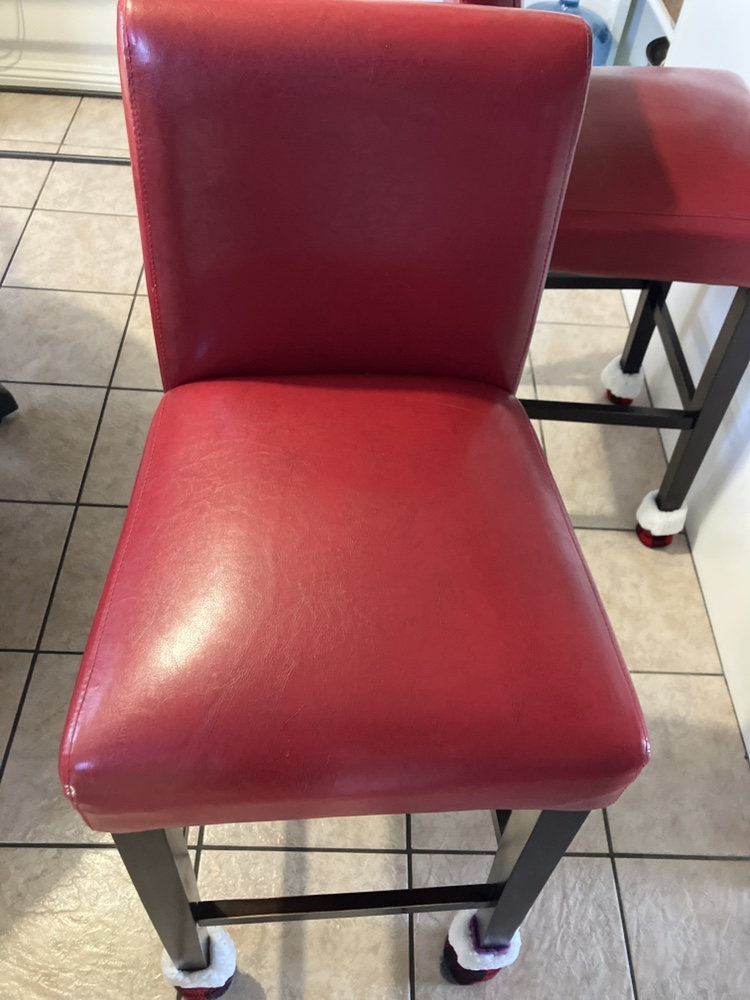 2 Red Leather Bar Stools - photo 4