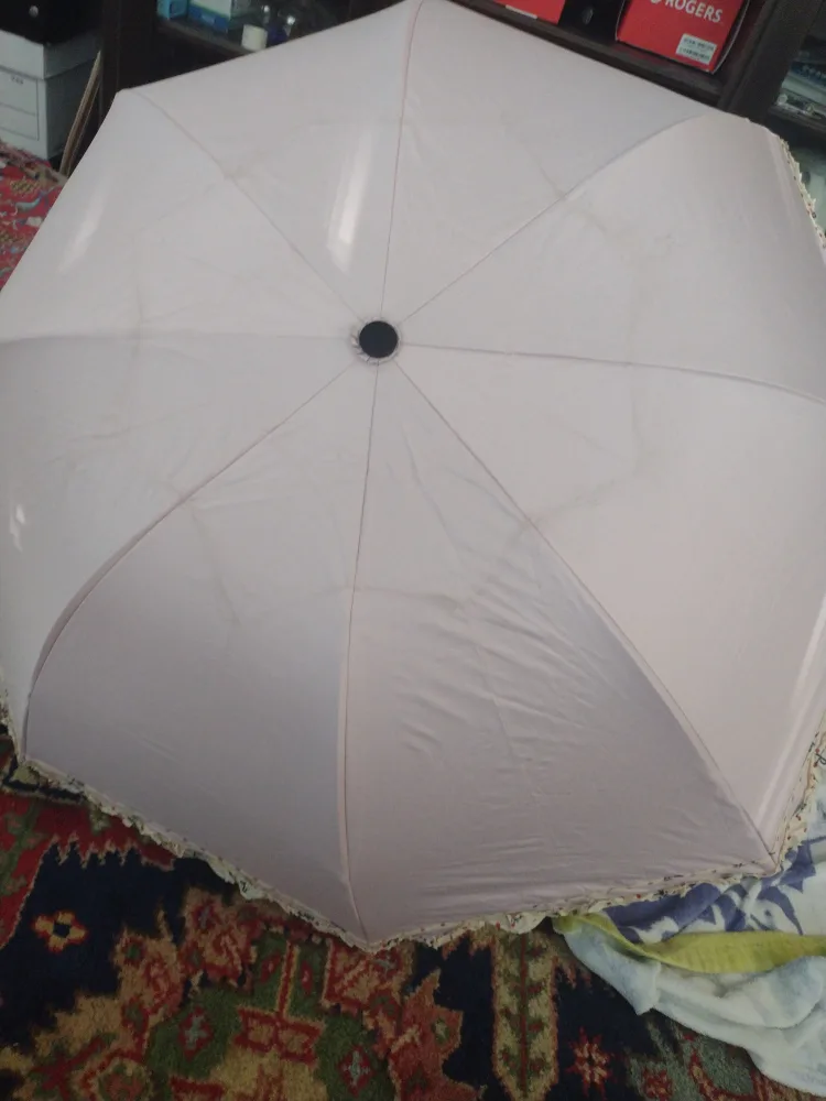 Pink Umbrella with Lace Trim (foldable) thumbnail