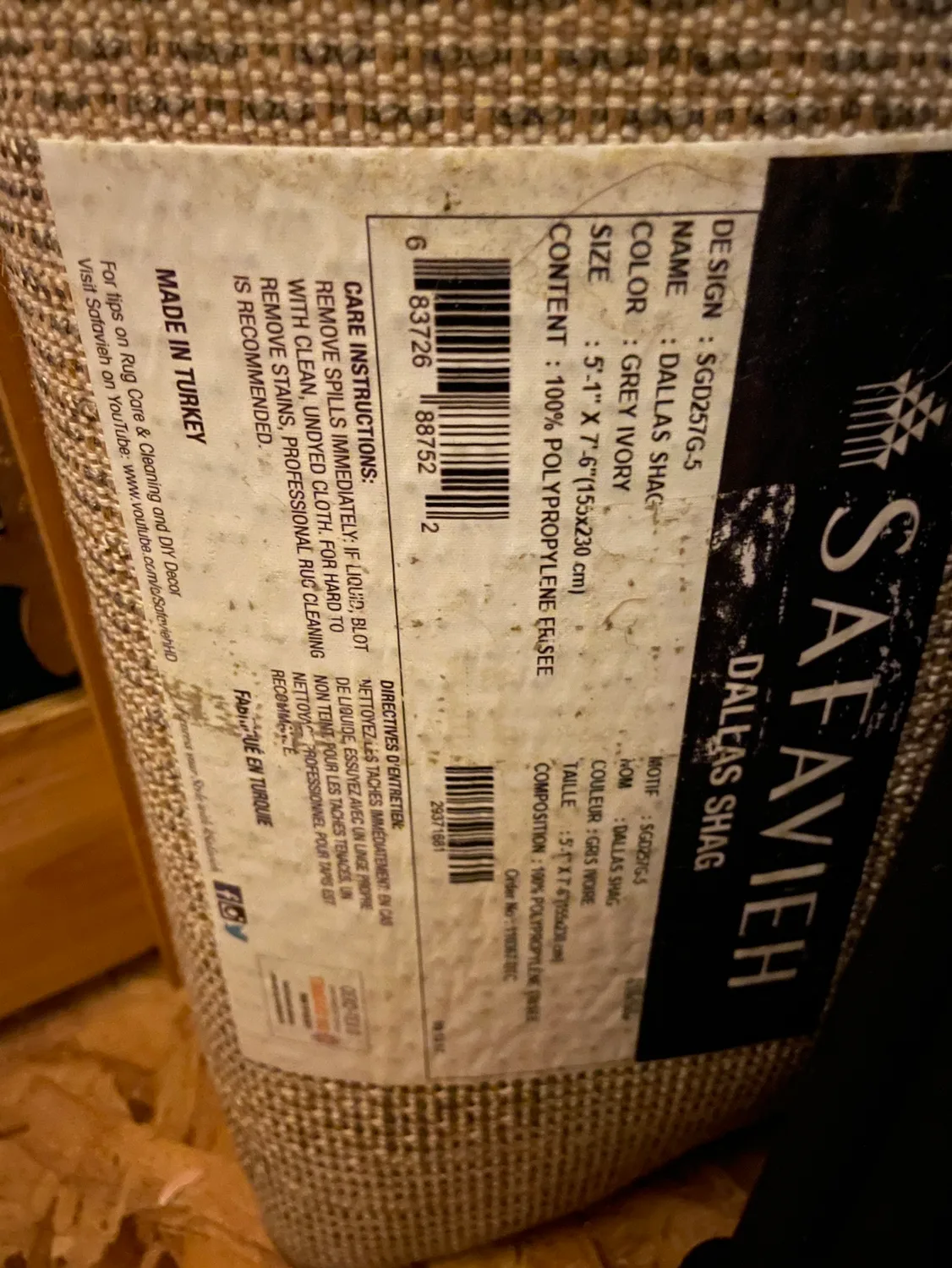 Safavieh grey/ Ivory Shag Rug image indicator(3)