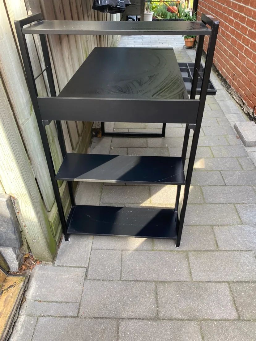 Black Computer Desk with Storage Shelf image indicator(2)