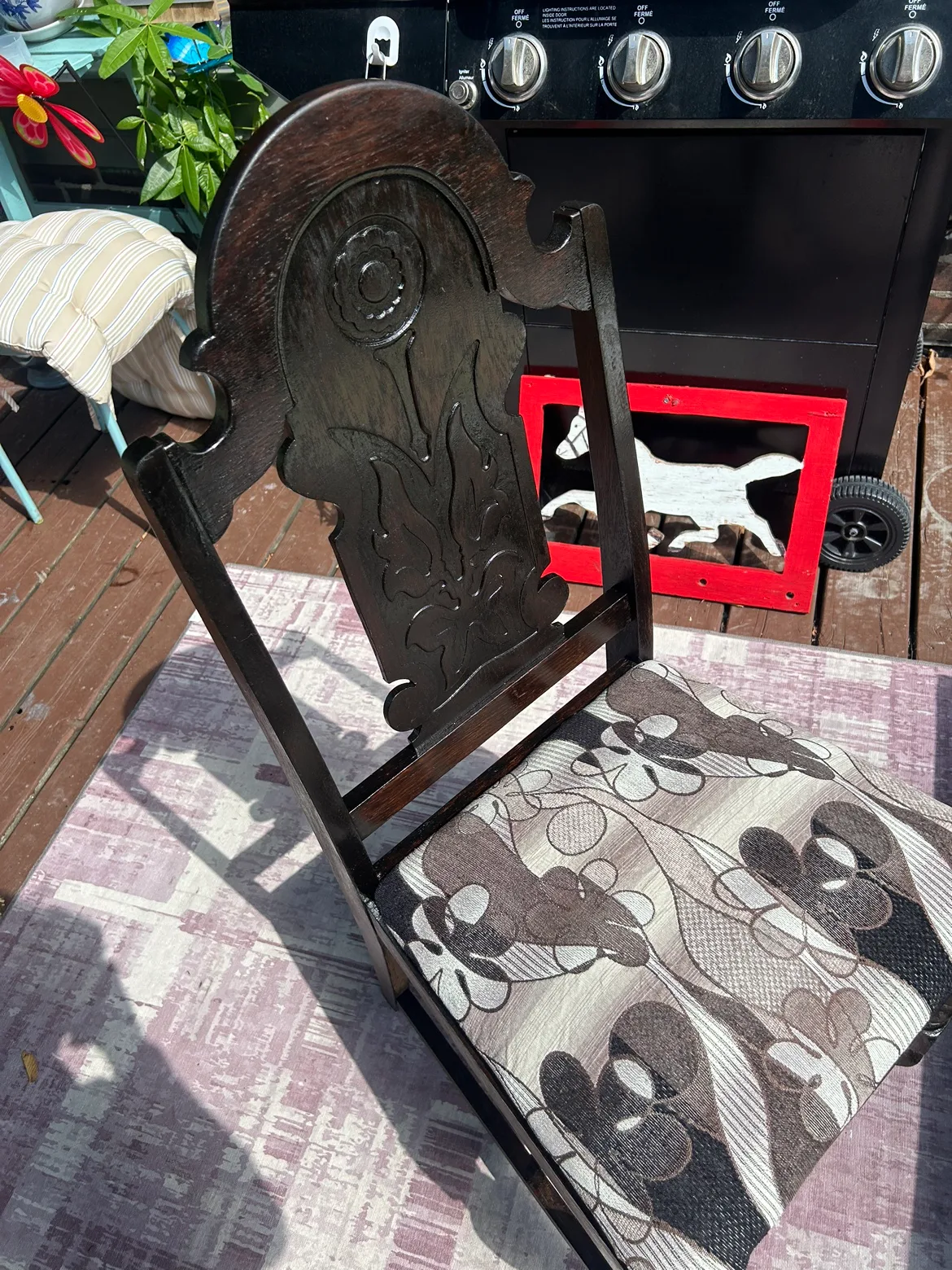 2 Refurbished Antique Carved Wooden Chair