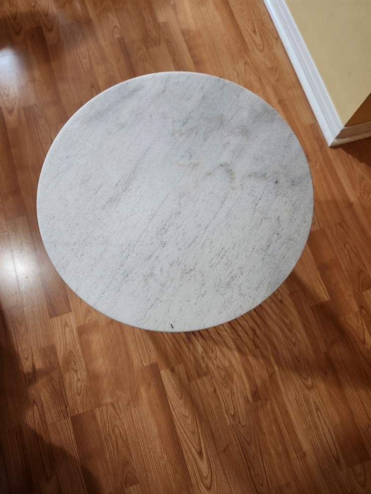 Marble and Metal End Table