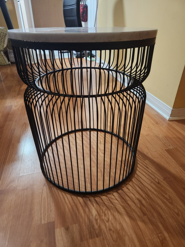 Marble and Metal End Table - photo 2