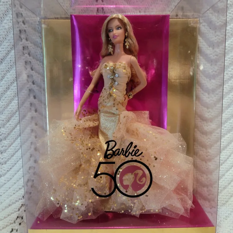 Barbie 50th Anniversary Glamour Blonde Doll Gold Dress 2008 | Karrot Barbie 50th Anniversary Glamour Blonde Doll Gold Dress 2008 | Karrot