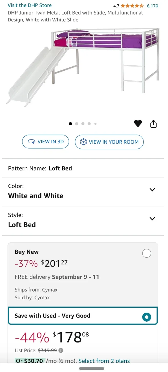 🧡Junior Twin Metal Loft Bed with Slide, Multifunctional Design. image indicator(2)