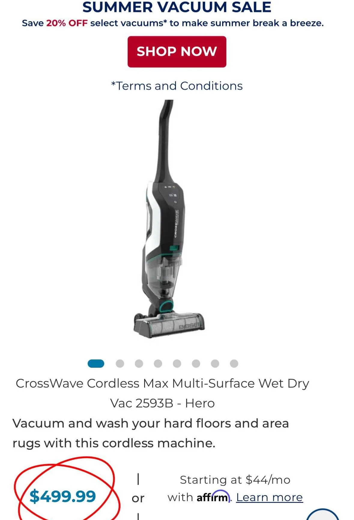 CrossWave Cordless Max Multi-Surface Wet Dry Vacuum thumbnail