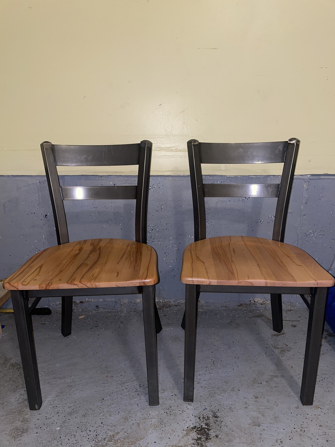 Metal and Wood Dining Chairs