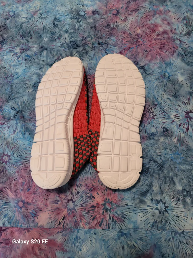 #freestyle Womens Red and Black Woven Slip On Shoes image indicator(2)