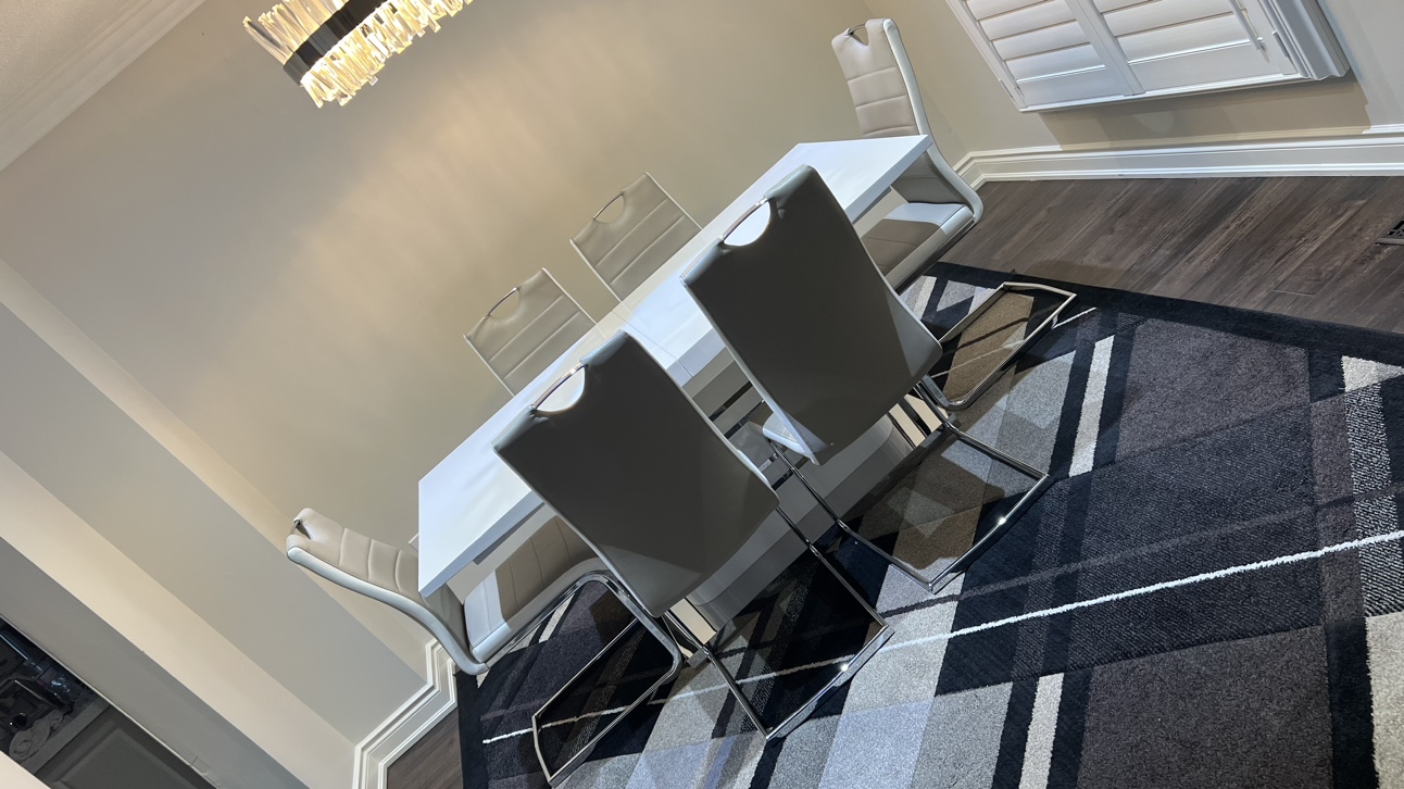 White Dining Table with 4 Chairs