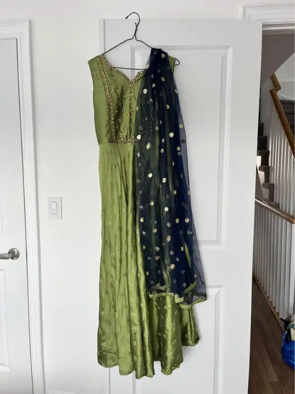 Green Embroidered Dress with Dupatta - photo 2