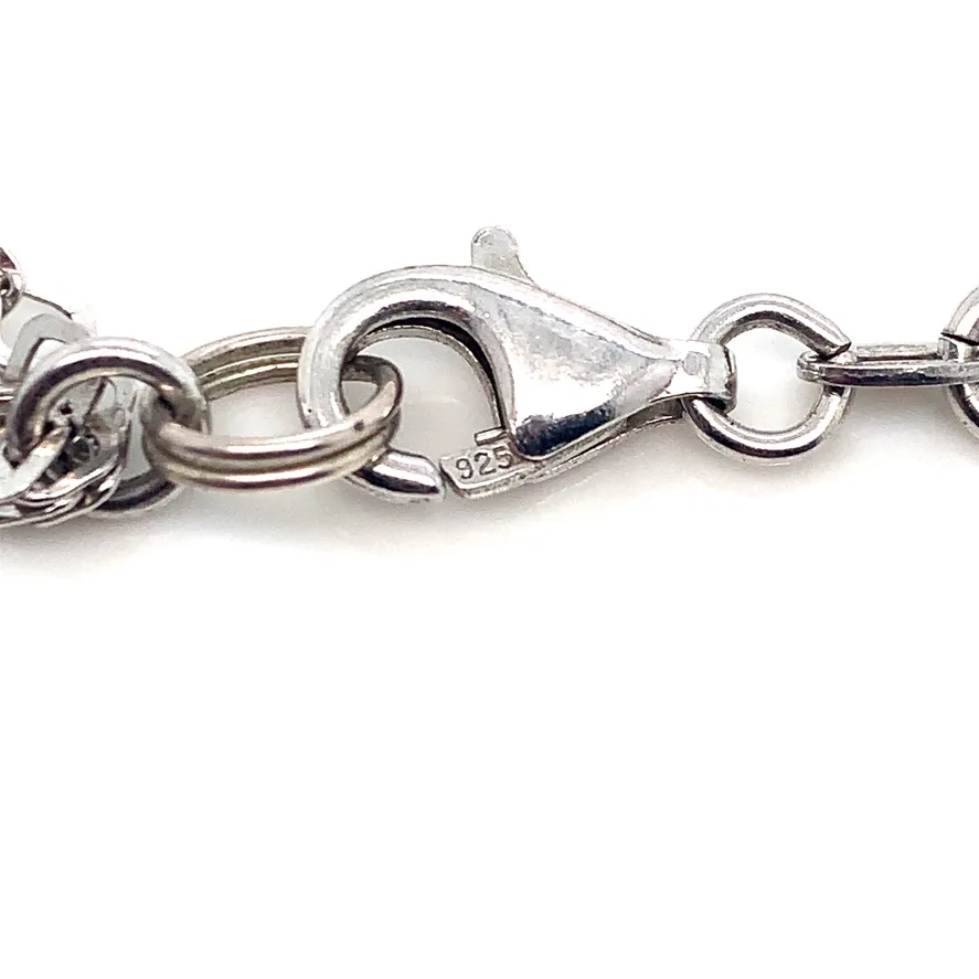 4-strand Sterling silver necklace with 9 charms image indicator(7)