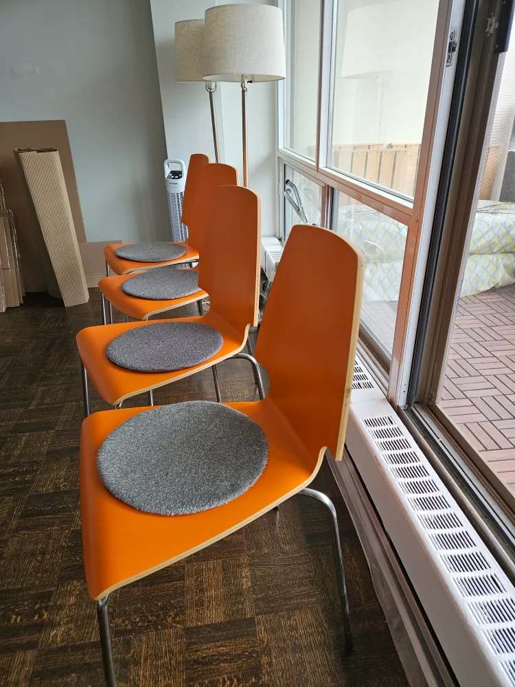 Moving sale-Set of 4 IKEA Vilmar Orange Chairs image indicator(9)