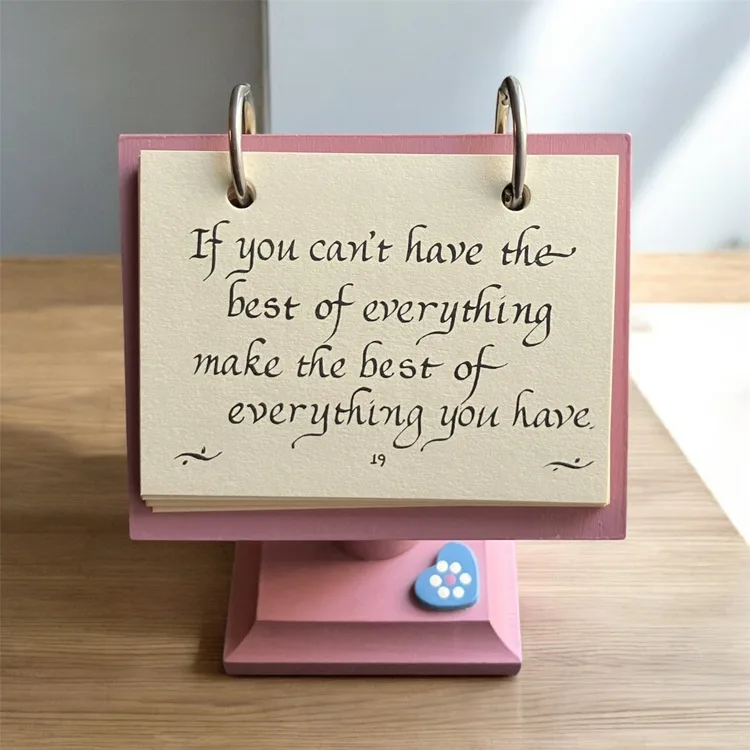 Vintage Pink Wood Country Craft Encouraging Words Pedestal image indicator(6)