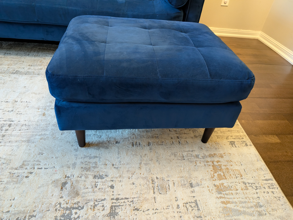 Blue Velvet Sofa and Ottoman - photo 4