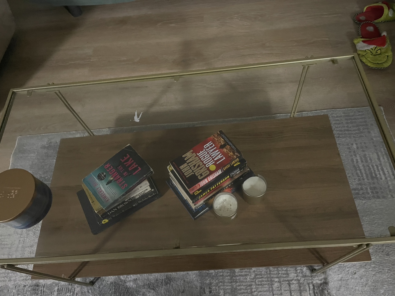 Gold Glass Top Coffee Table
