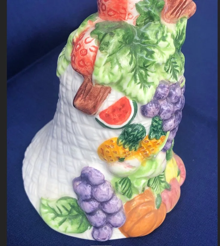 Vintage Fitz and Floyd Porcelain Fruits Bell image indicator(5)